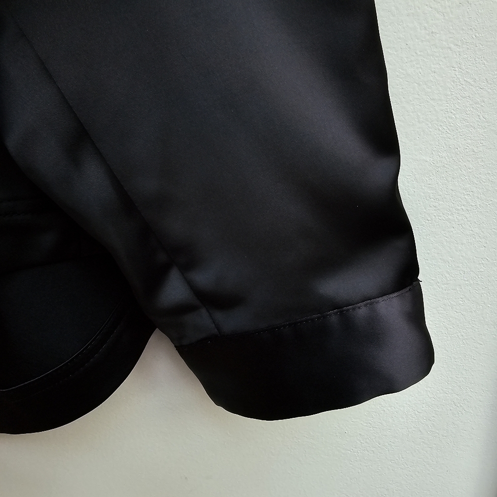Universal Standard Black Satin Shirt with Zipper Back Detail, Size Medium - Picture 5 of 8